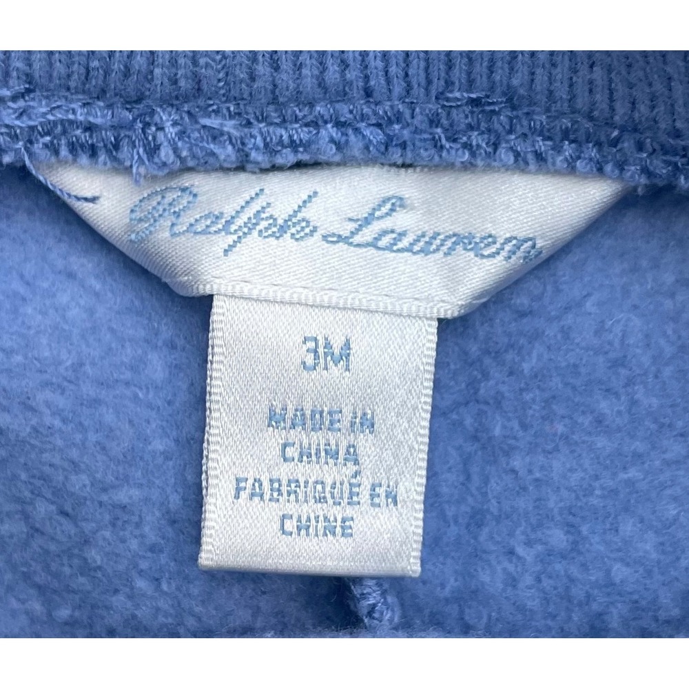Ralph Lauren Baby Sweatpants 3M Blue Jogger Cotton Infant Pull On - Picture 4 of 6